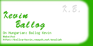 kevin ballog business card